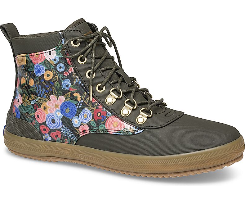 Keds Women's X Rifle Paper Co. Scout Water Green Lace Up Boots - TN6915407
